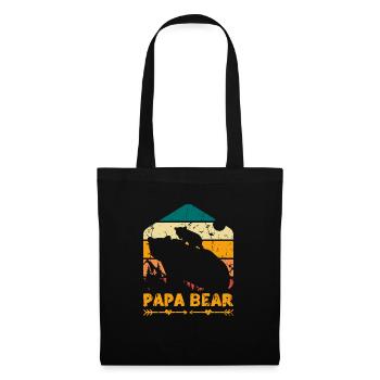 Papa Ours - famille - Sac en tissu - noir - Devant
