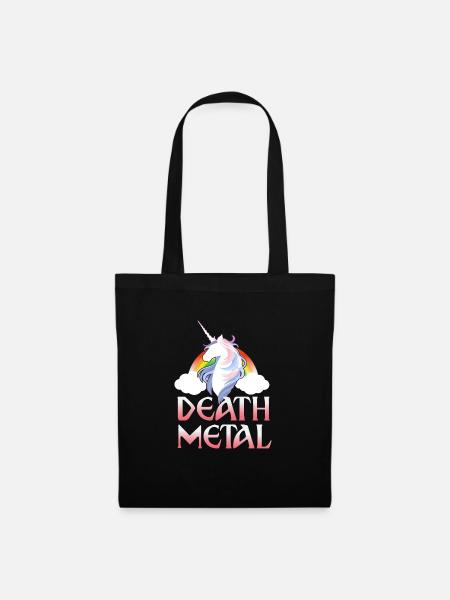 Death Metal - magical rainbow unicorn - Stoffbeutel - Schwarz