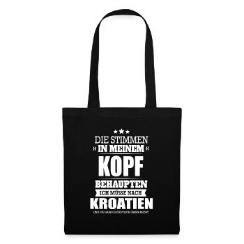 KROATIEN - STIMMEN IM KOPF - SHIRT - Stoffbeutel - Schwarz - Vorne