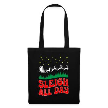 Santa Sleigh All The Day Christmas - Stoffbeutel - Schwarz - Vorne