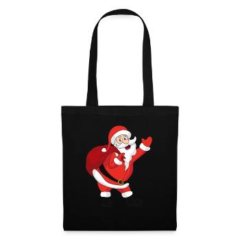 Noël Noël Père Noël Père Noël - Sac en tissu - noir - Devant