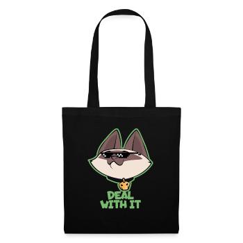 Chat Deal With It - Sac en tissu - noir - Devant