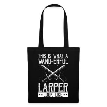 Larping pour les jeux de rôle fantastiques et les combats à l’épée - Sac en tissu - noir - Devant