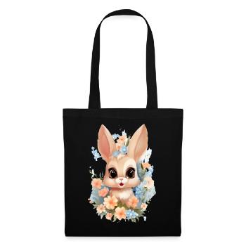 Mignon Lapin Bébé 2 - Sac en tissu - noir - Devant