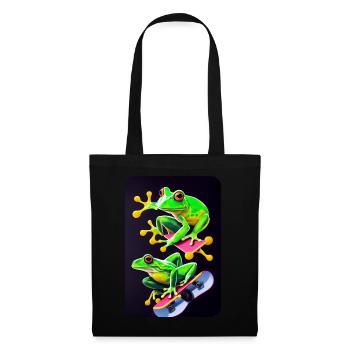 skate worm design #202 - Stoffbeutel - Schwarz - Vorne