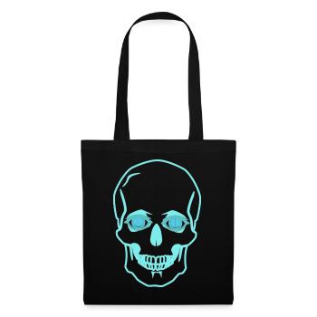 Crâne Crâne Mort Horreur Halloween Fantôme - Sac en tissu - noir - Devant