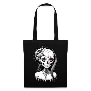 Crâne de mariée // Skull Bride // Mariage FS0128 - Sac en tissu - noir - Devant