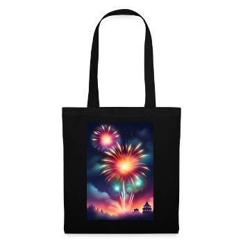 Erstaunliches Silvesterfeuerwerk - Stoffbeutel - Schwarz - Vorne
