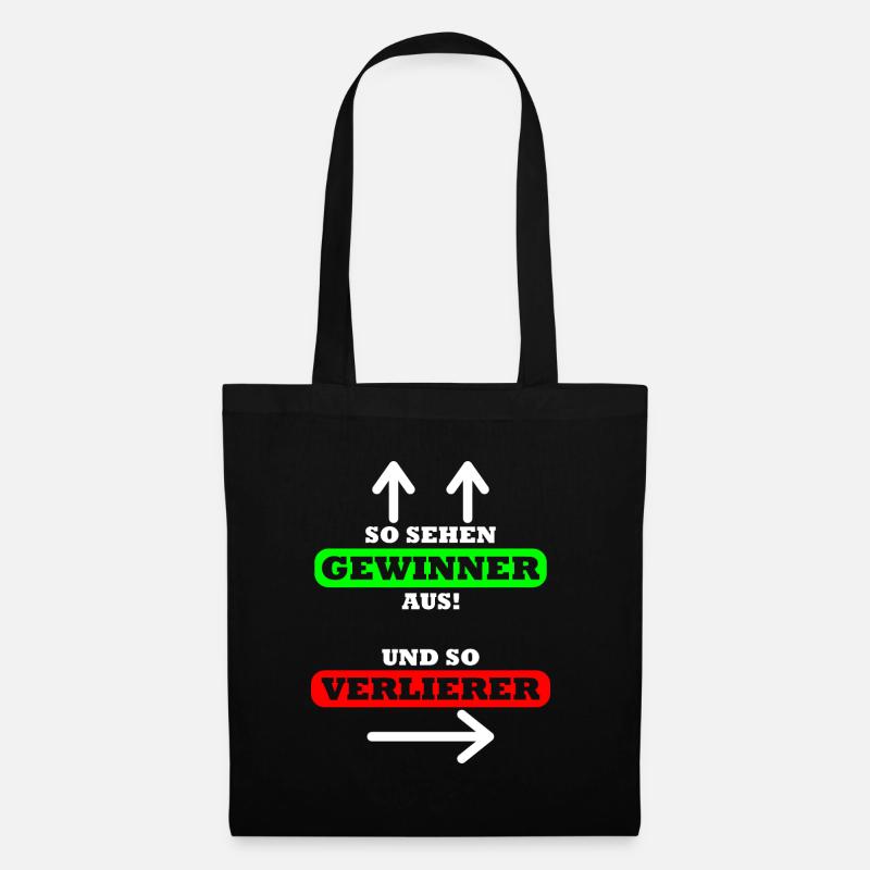 So sehen Gewinner aus Spruch Shirt Design Geschenk - Stoffbeutel - Schwarz