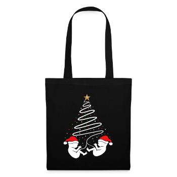 Annonce de Noël de jumeaux de grossesse de Noël - Sac en tissu - noir - Devant