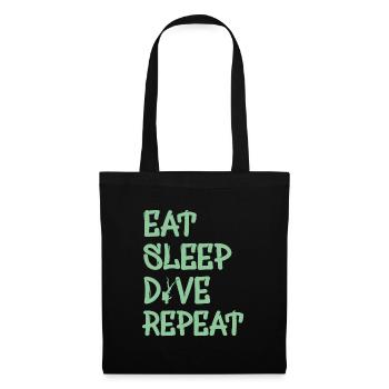 eat sleep dive repeat - Stoffbeutel - Schwarz - Vorne