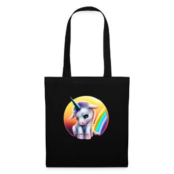 Dépression Licorne Triste Arc-en-ciel - Sac en tissu - noir - Devant