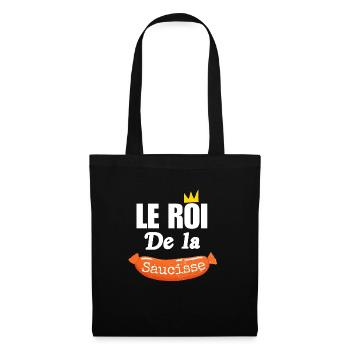 Le Roi de la Saucisse, barbecue humour papa été - Sac en tissu - noir - Devant