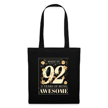 Juli 1992 - 30. Geburtstag Geschenk. Awesome. - Stoffbeutel - Schwarz - Vorne