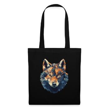 Geometric Wolf Head in Triangle Look - Tote Bag - black - Front
