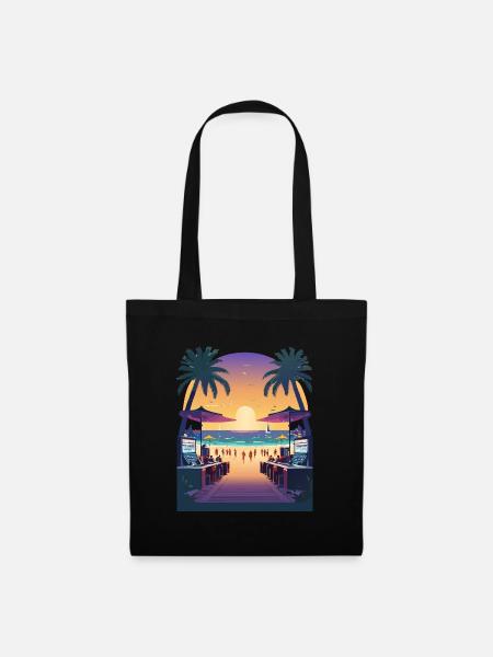 Sunset Beach Walk - Stoffbeutel - Schwarz