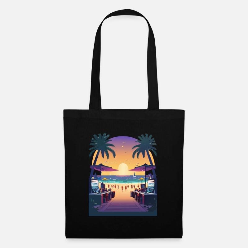 Sunset Beach Walk - Stoffbeutel - Schwarz