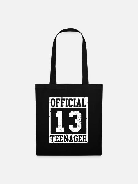 13 - Official Teenager - Geburtstag Geschenk Teen - Stoffbeutel - Schwarz