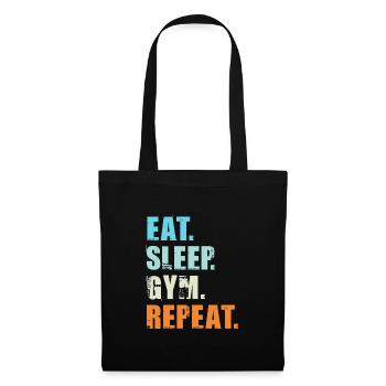 EAT SLEEP GYM REPEAT t-shirt workout gym fitness - Tote Bag - black - Front