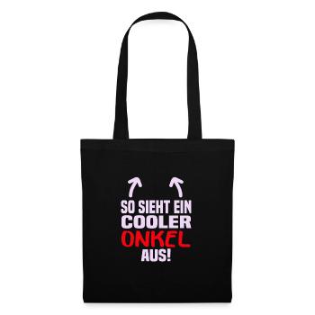Cooler Onkel - Stoffbeutel - Schwarz - Vorne