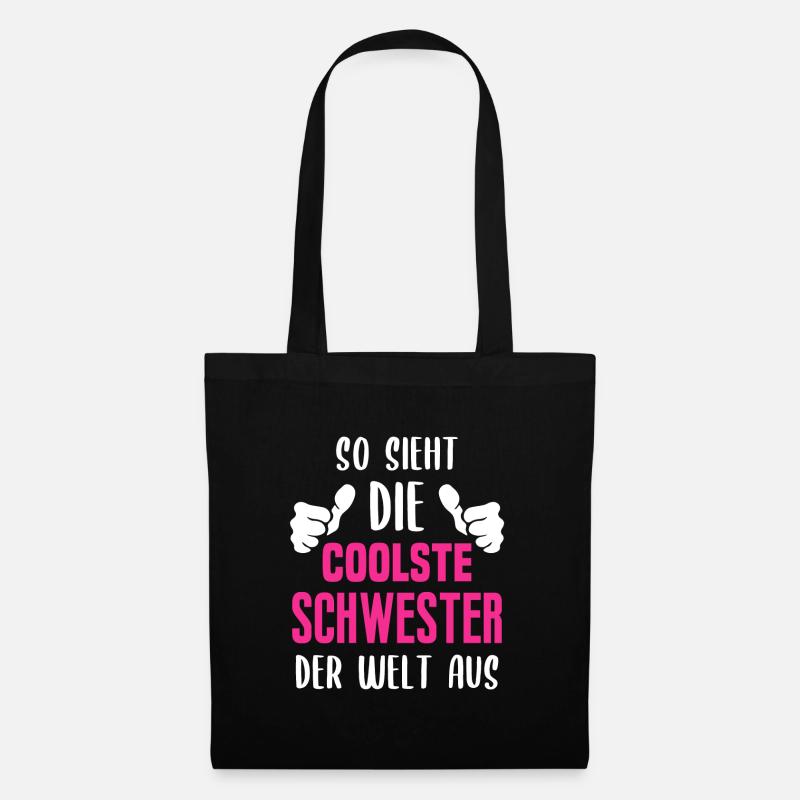 Coolste Schwester Geschenkidee für Schwestern - Stoffbeutel - Schwarz