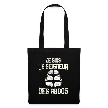 Cadeau Humour Musculation Abdos - Sac en tissu - noir - Devant
