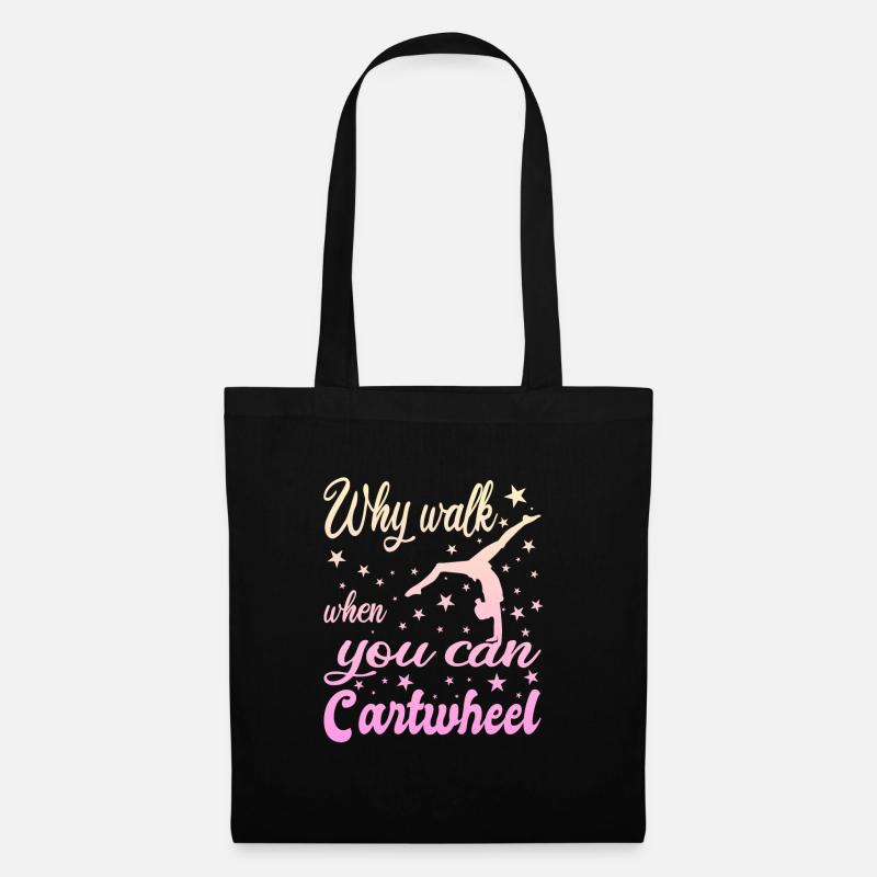 Why walk when you can Cartwheel - Stoffbeutel - Schwarz