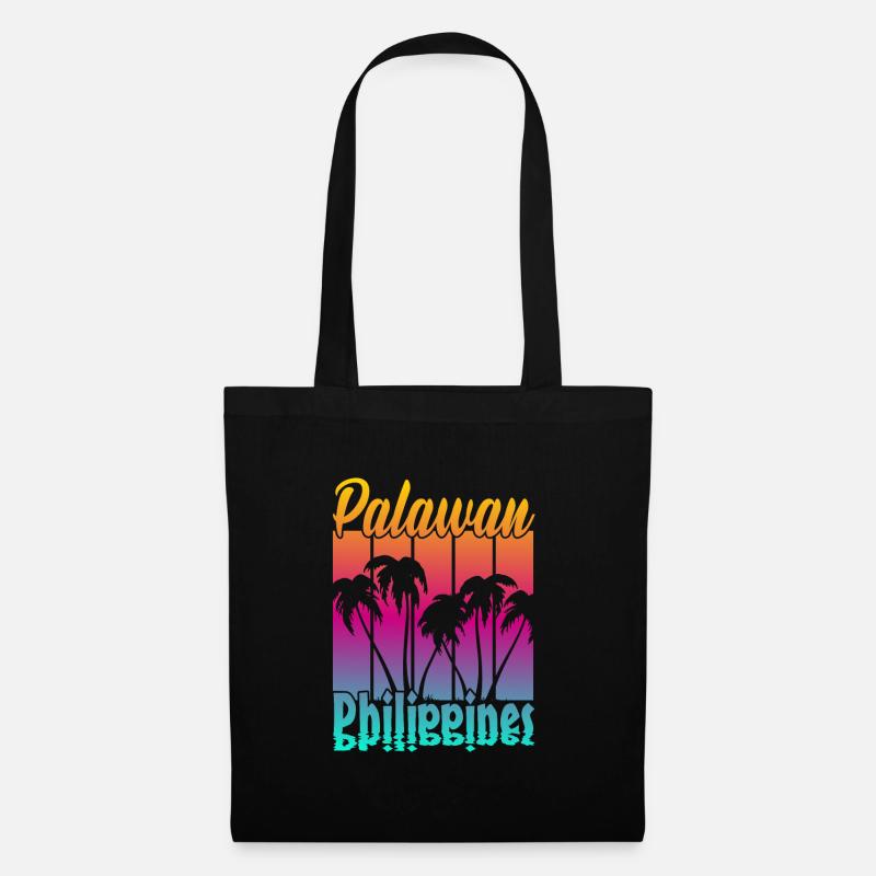 Vintage Palawan Philippines Sunset - Stoffbeutel - Schwarz
