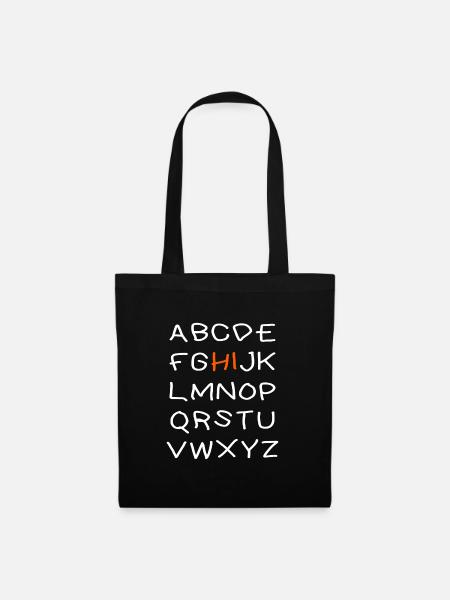 Hi Alphabet - Stoffbeutel - Schwarz
