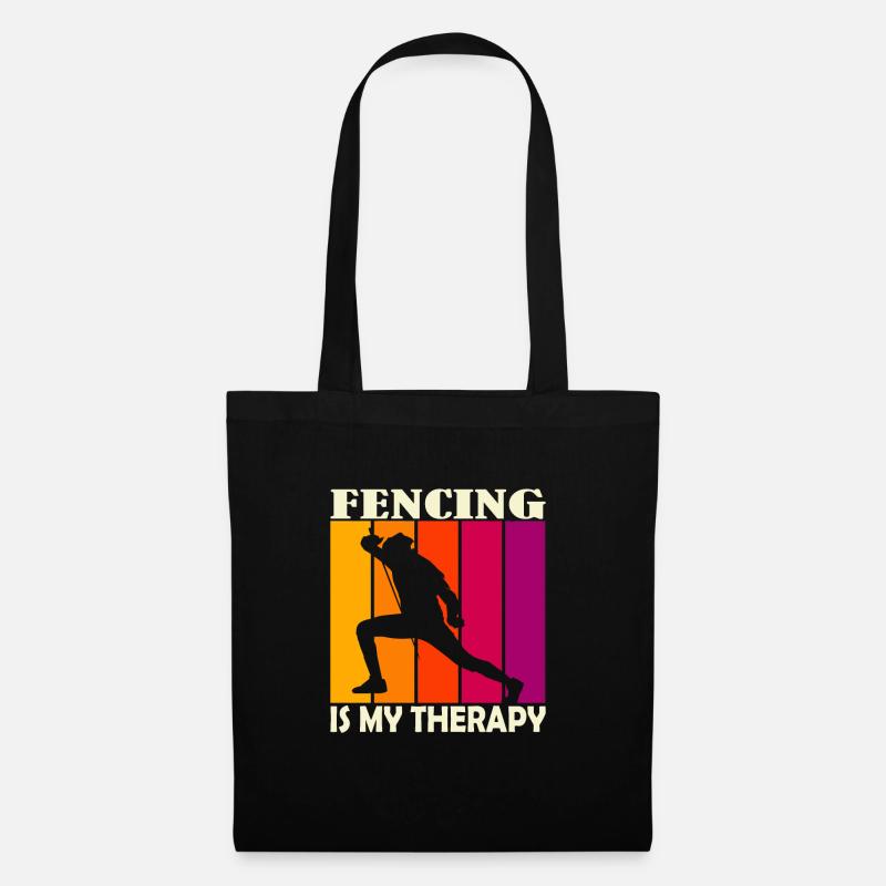 fencing is my therapy - Stoffbeutel - Schwarz