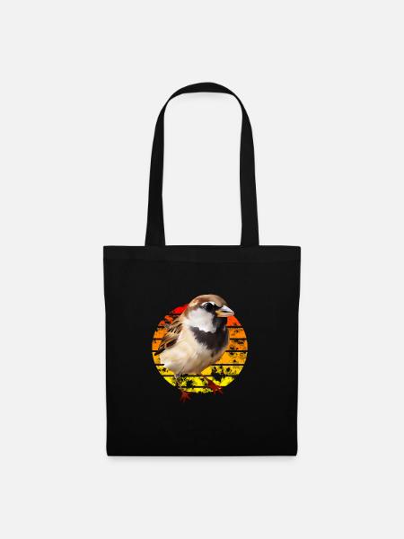 Haussperling - Vogelbeobachter-Design - Stoffbeutel - Schwarz