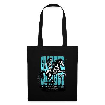 Glitter Skull / Skeleton Cowboy with Unicorn FS0228 - Tote Bag - black - Front