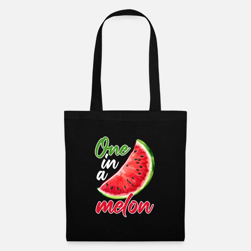 One In A Melon Lustige Melone Sommer - Stoffbeutel - Schwarz