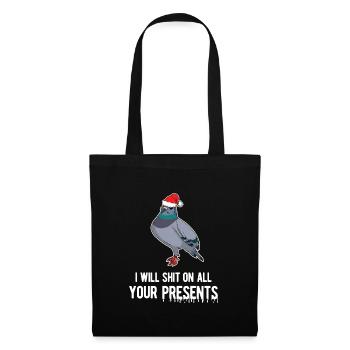 Merry Christmas Santa Pigeon Pet Bird Holiday Art - Tote Bag - black - Front