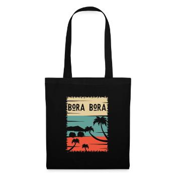 Bora Urlaub Meer Sonne Palmen Insel Reise Geschenk - Stoffbeutel - Schwarz - Vorne