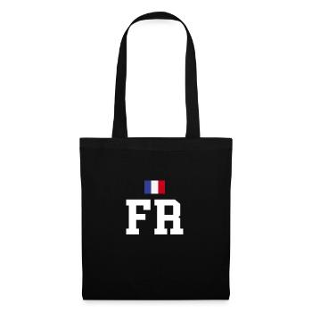 FR Frankreich Flagge Fahne - Stoffbeutel - Schwarz - Vorne