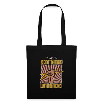 Batterie Batteur Musicien - Sac en tissu - noir - Devant