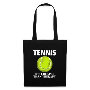 Tennis Tennisspiel - Stoffbeutel - Schwarz - Vorne