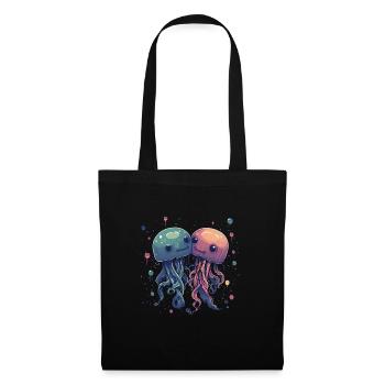 Méduses animaux mignons - Sac en tissu - noir - Devant