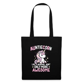 Tante, Tante, Licorne - Sac en tissu - noir - Devant