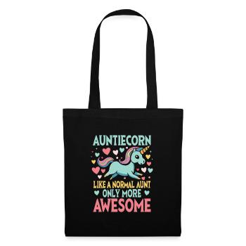 Tante, Tante, Licorne - Sac en tissu - noir - Devant