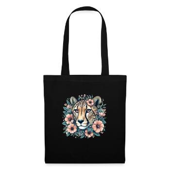 Guépard Fleurs de guépard - Sac en tissu - noir - Devant