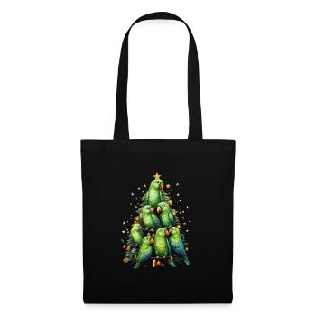 Budgie Parakeet Christmas Tree - Tote Bag - black - Front