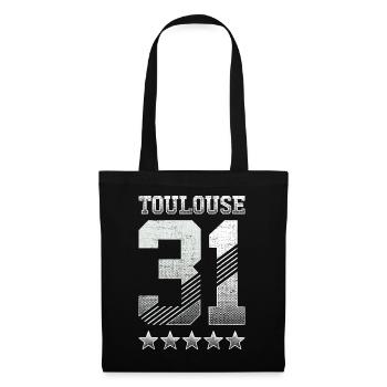 Toulouse 31, 5 étoiles, "Halftones" - Sac en tissu - noir - Devant
