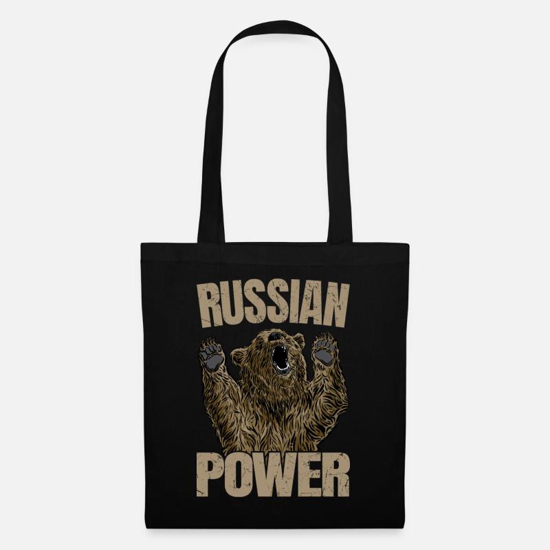 Russian Bear Power Russie Dit Gym - Sac en tissu - noir