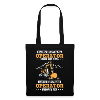 Operator Excavator Heavy Equipment - Tote Bag - black - Front