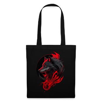 Fierce Red and Black Wolf Head - Tote Bag - black - Front