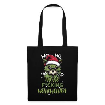 Frohe F*cking Weihnachten - Stoffbeutel - Schwarz - Vorne