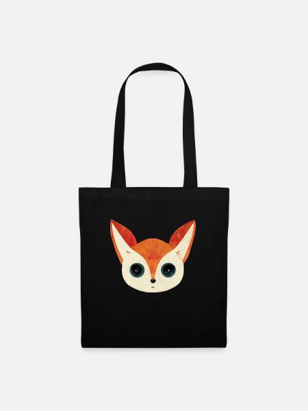 cute fox - Stoffbeutel - Schwarz