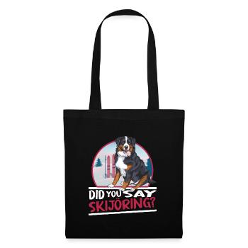 Skijoring Mountain Dog Skijoering Team - Tote Bag - black - Front